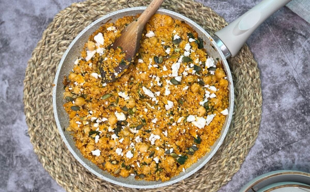 A vegan pumpkin and chickpea pilaf